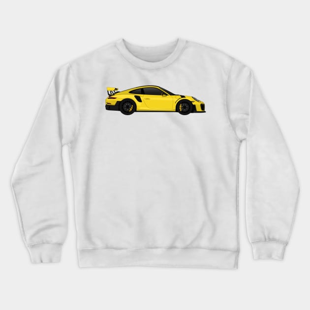 GT2RS Side Yellow Crewneck Sweatshirt by VENZ0LIC